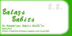 balazs babits business card